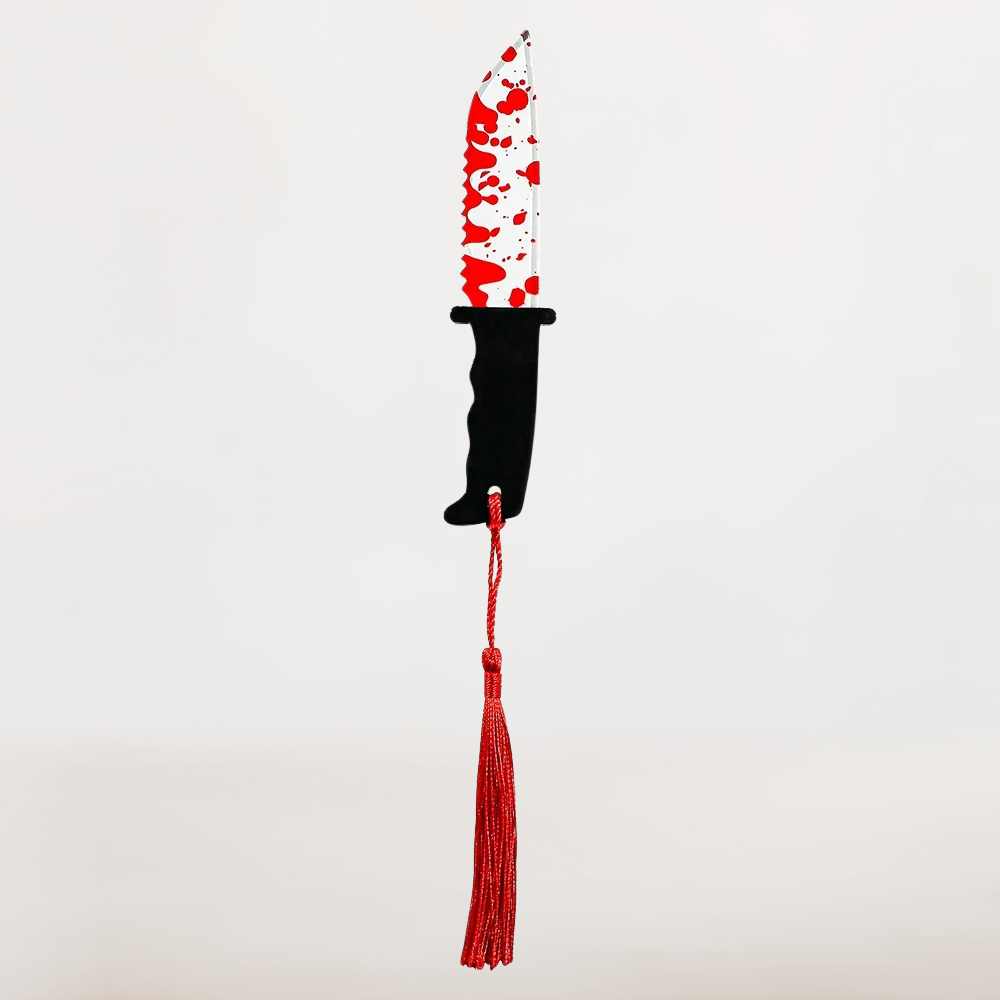 Marque page Halloween Rouge | Couteau Sanglant & Suspense
