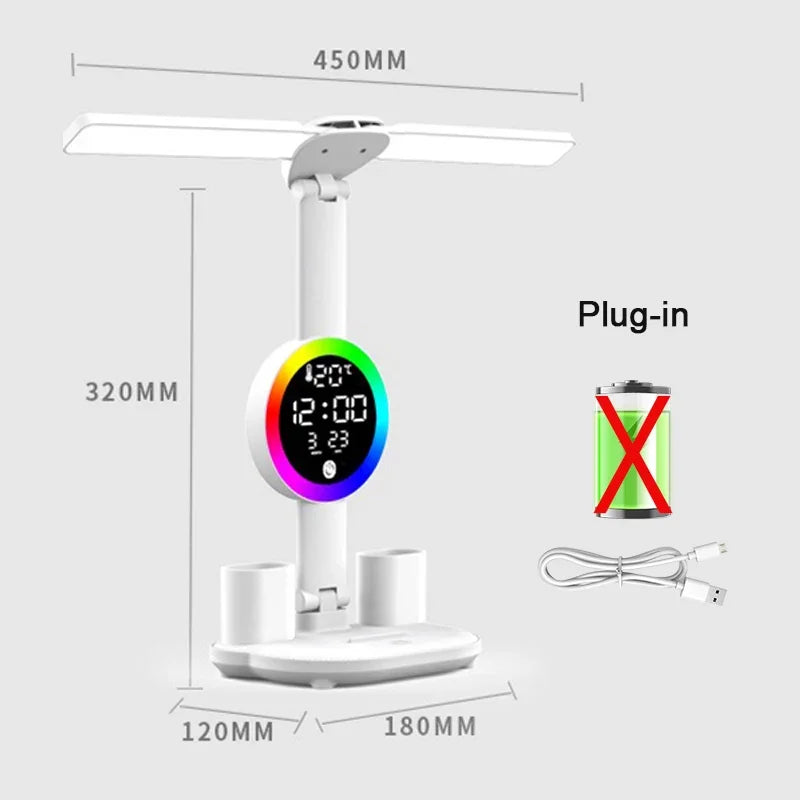 Lampe de Lecture sur Pied | Double Tête et Horloge Sans Recharge