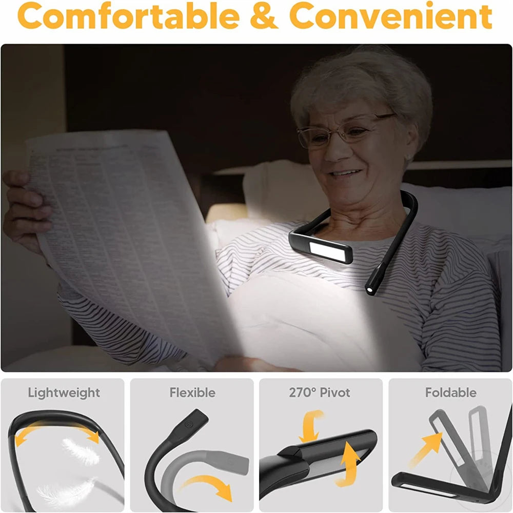Lampe de Lecture Livre | Éclairage Large et Pliable