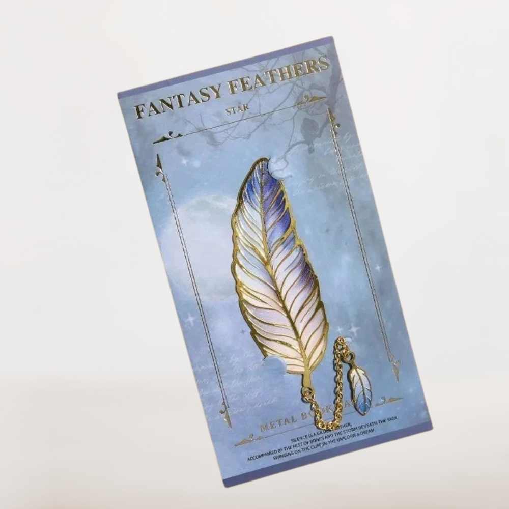 Marque Page Plume | Reflets Bleutés pour Rêveries Littéraires