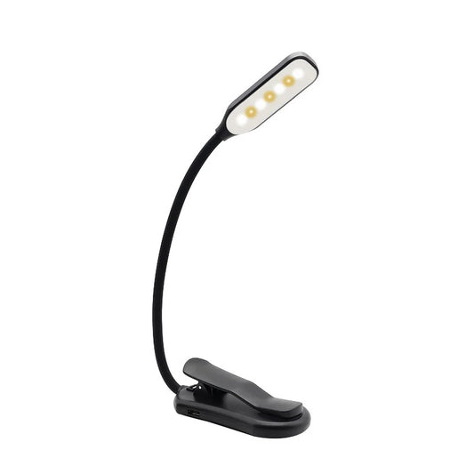Lampe de Lecture Pince Noire | Rechargeable, Flexible et Nomade