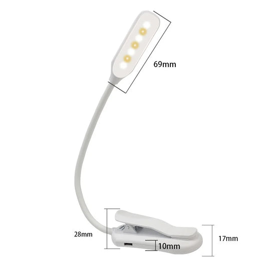 Lampe de Lecture Pince Blanche | Élégante, Rechargeable et Discrète