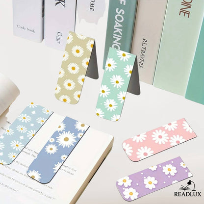 Lot de marque page magnétique avec des marguerites semi ouvert