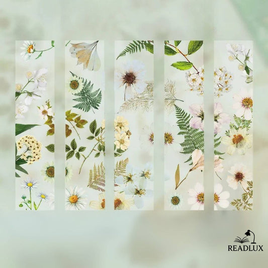 marque page fleurs séchées marguerite signé readllux