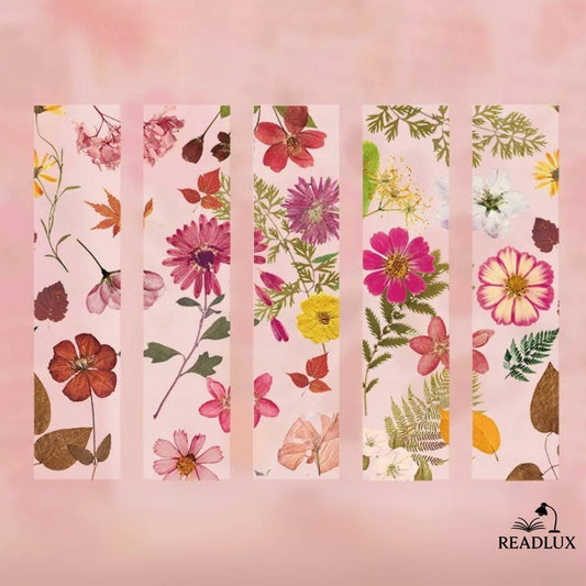 marque page fleurs roses séchées readlux