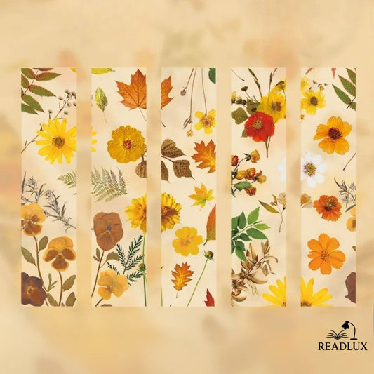 marque page fleurs séchées signé Readlux