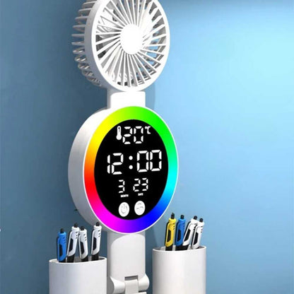 Lampe de Lecture sur Pied | Ventilateur, Horloge et Lumière Double