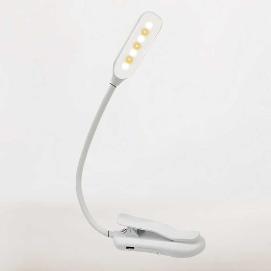 Lampe de Lecture Pince Blanche | Élégante, Rechargeable et Discrète