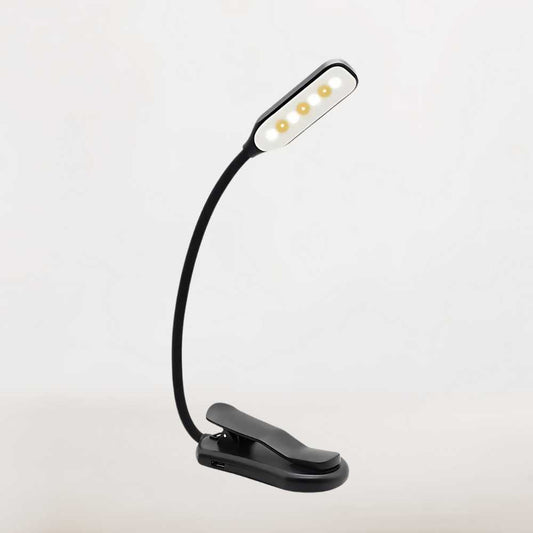 Lampe de Lecture Pince Noire | Rechargeable, Flexible et Nomade