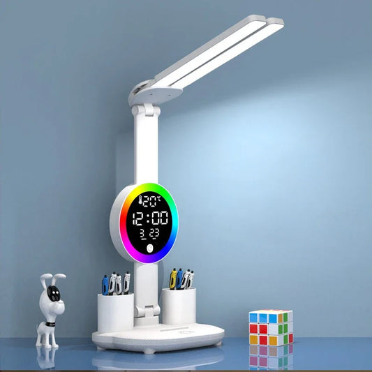 Lampe de Lecture sur Pied | Double Tête et Horloge Sans Recharge