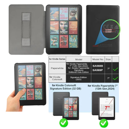 Etui Kindle Paperwhite 2024 | Fleurs Blanches et Élégance Noire