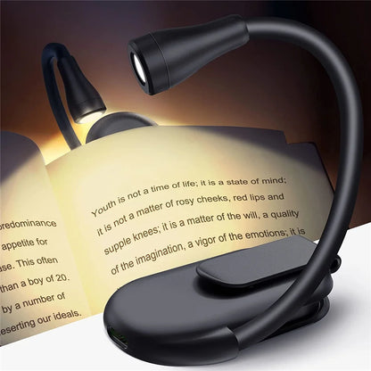Lampe de Lecture à Pince | Rechargeable et Compacte à Trois Lumières