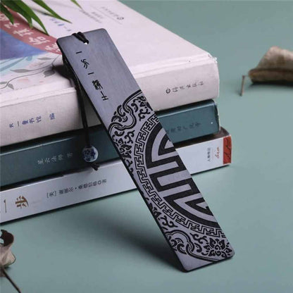 Marque-Page Bois Redwood | Motif Graphique Asiatique Élégant