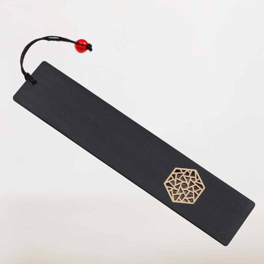 Marque Page Bois Géométrique – Design Doré et Élégance Minimaliste