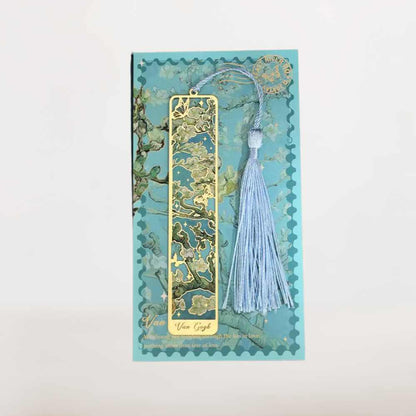 Marque Page Métal Bleu | Amandiers Dorés Inspirés De Van Gogh