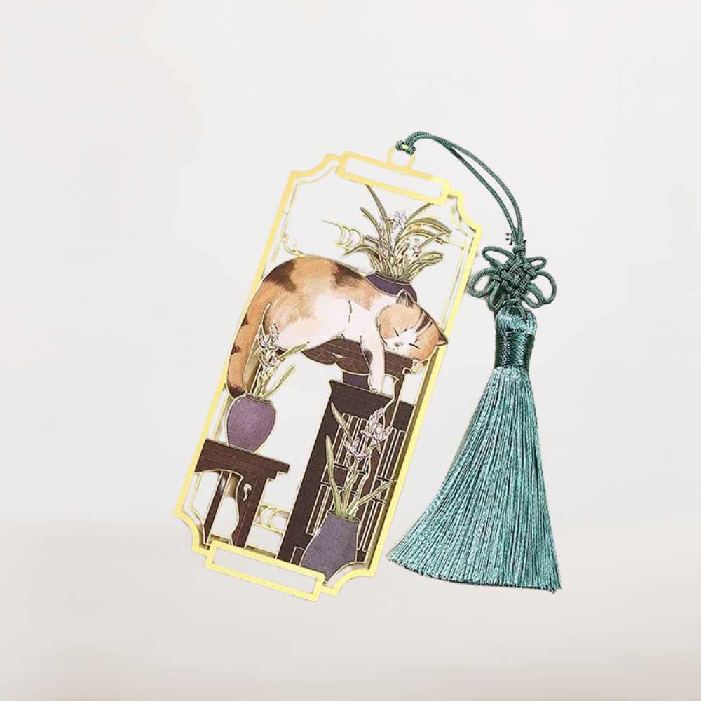 Marque Page Chat Ajouré – Poésie Visuelle et Calme Japonais