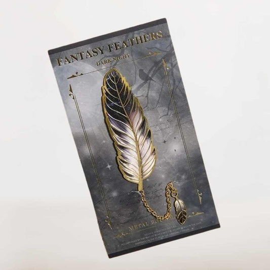 Marque Page Plume | Nuit Dorée et Élégance Sombre