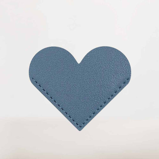 Marque Page en Cuir Bleu Gris | Un Cœur à l'Âme Discrète