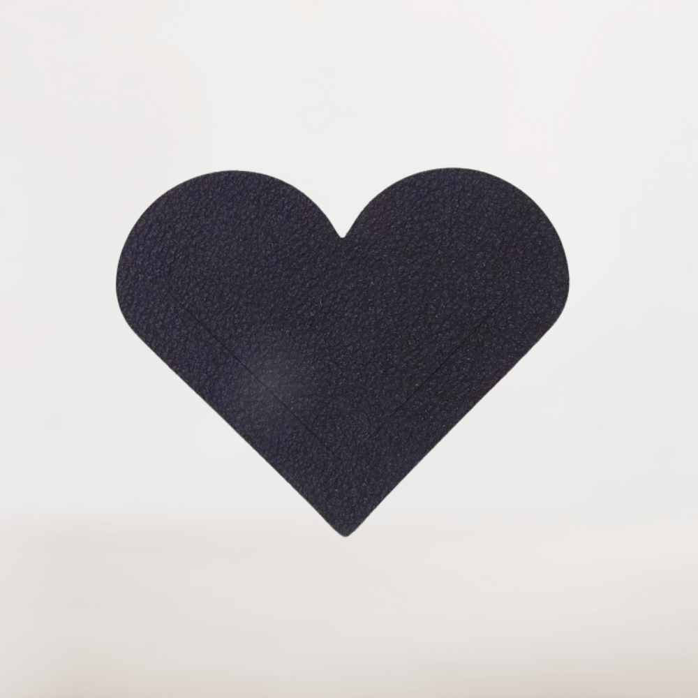 Marque-Page en Cuir Noir Forme Cœur | Sobriété et Fonctionnalité