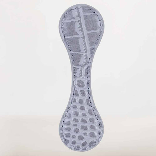 Marque-Page en Cuir Gris Clair Texturé | Élégance et Modernité