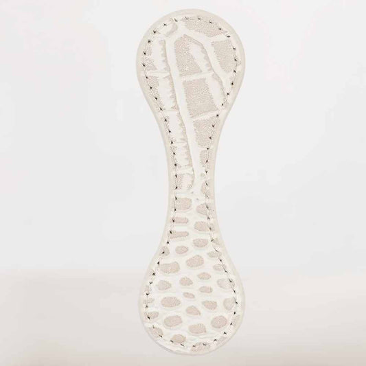 Marque-Page en Cuir Beige Clair Texturé | Élégance et Finesse Naturelle