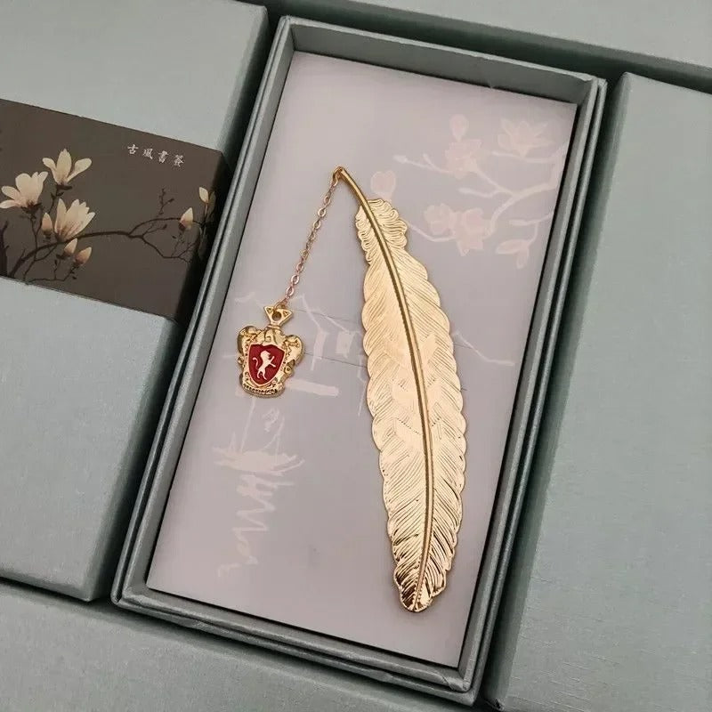 Marque Page Blason | Plume Dorée et Blason Magique